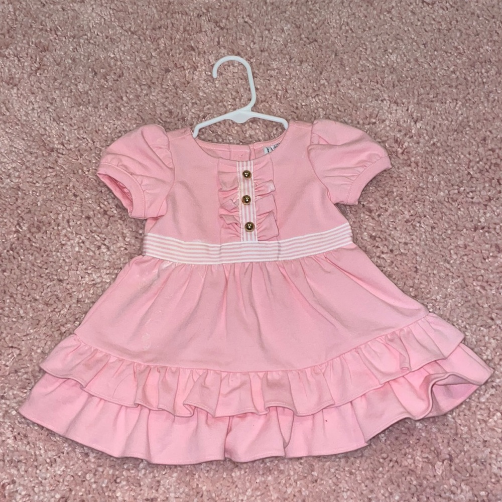 WORN ONCE JANIE AND JACK PINK PONTE DRESS 3-6 MONTHS